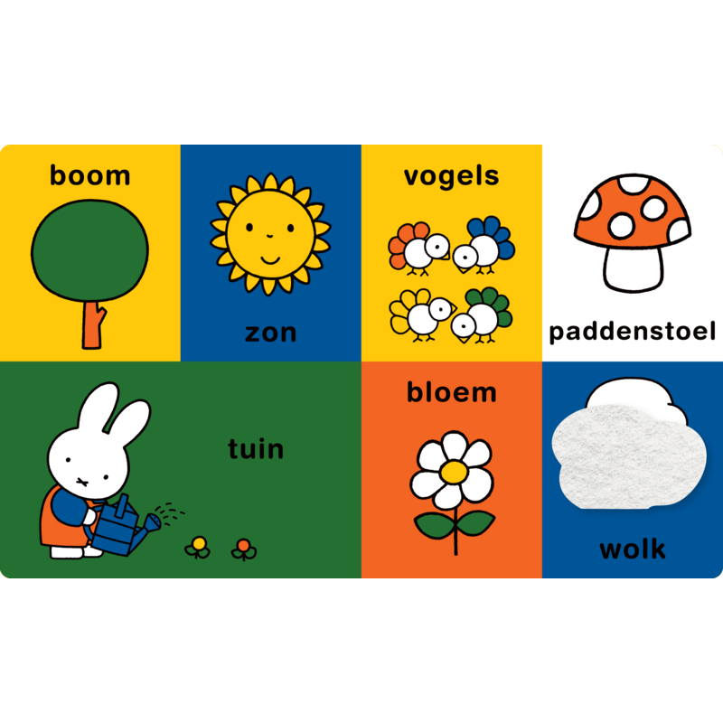 kartonboek met flapjes en voelelementen - welkom in nijntjes wereld