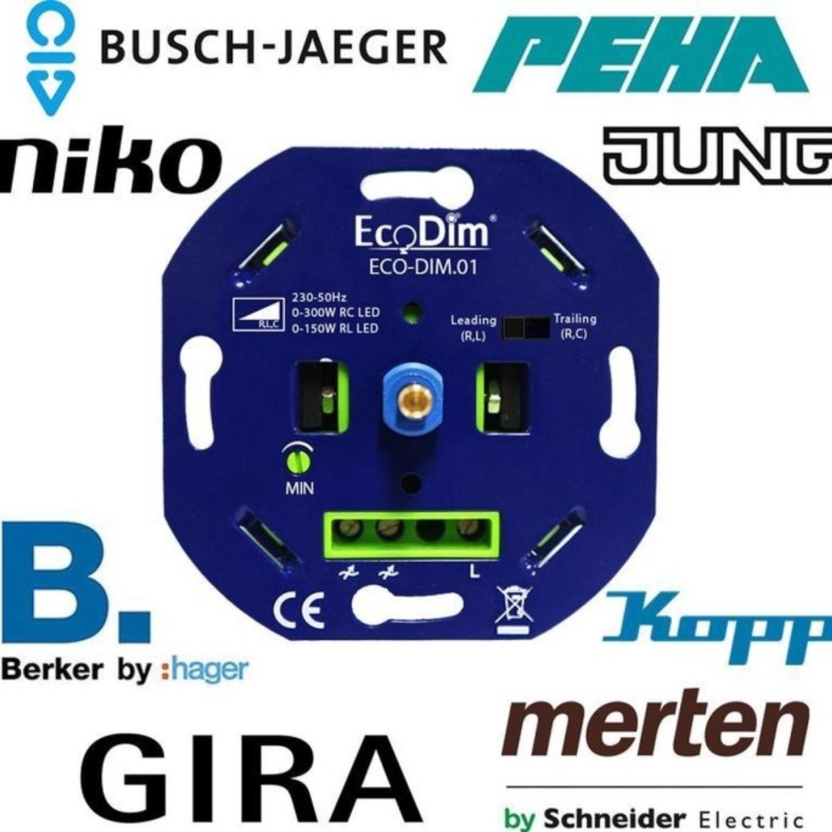 EcoDim Universele RLC Led Dimmer ECO DIM.01 0-300W & 0-150W