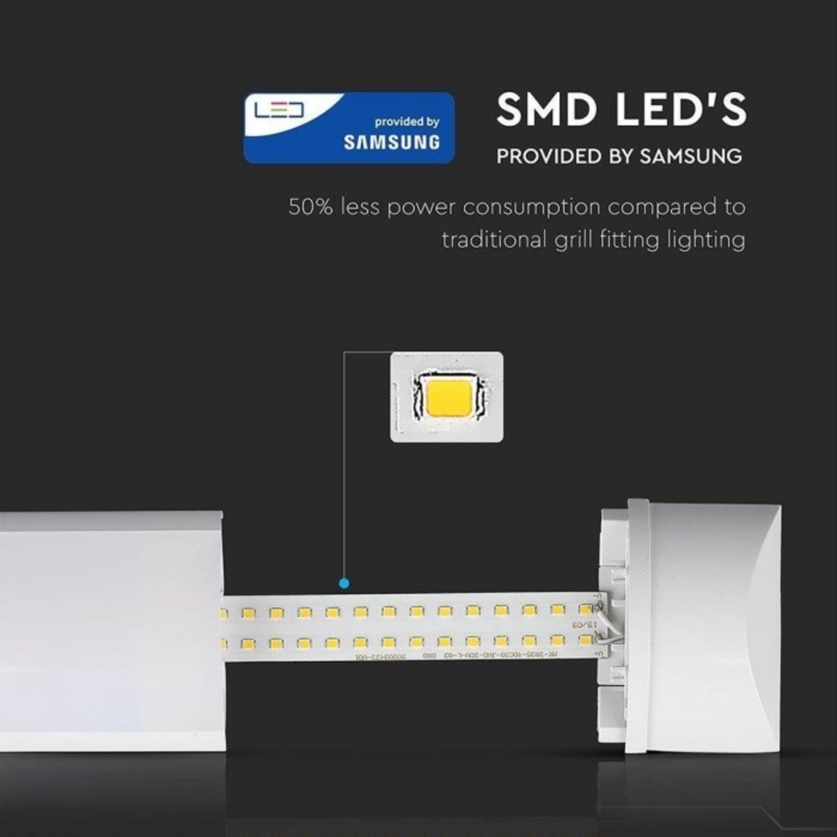 Hoftronic LED Batten Premium 60cm met 20W Samsung Leds 120lm/W