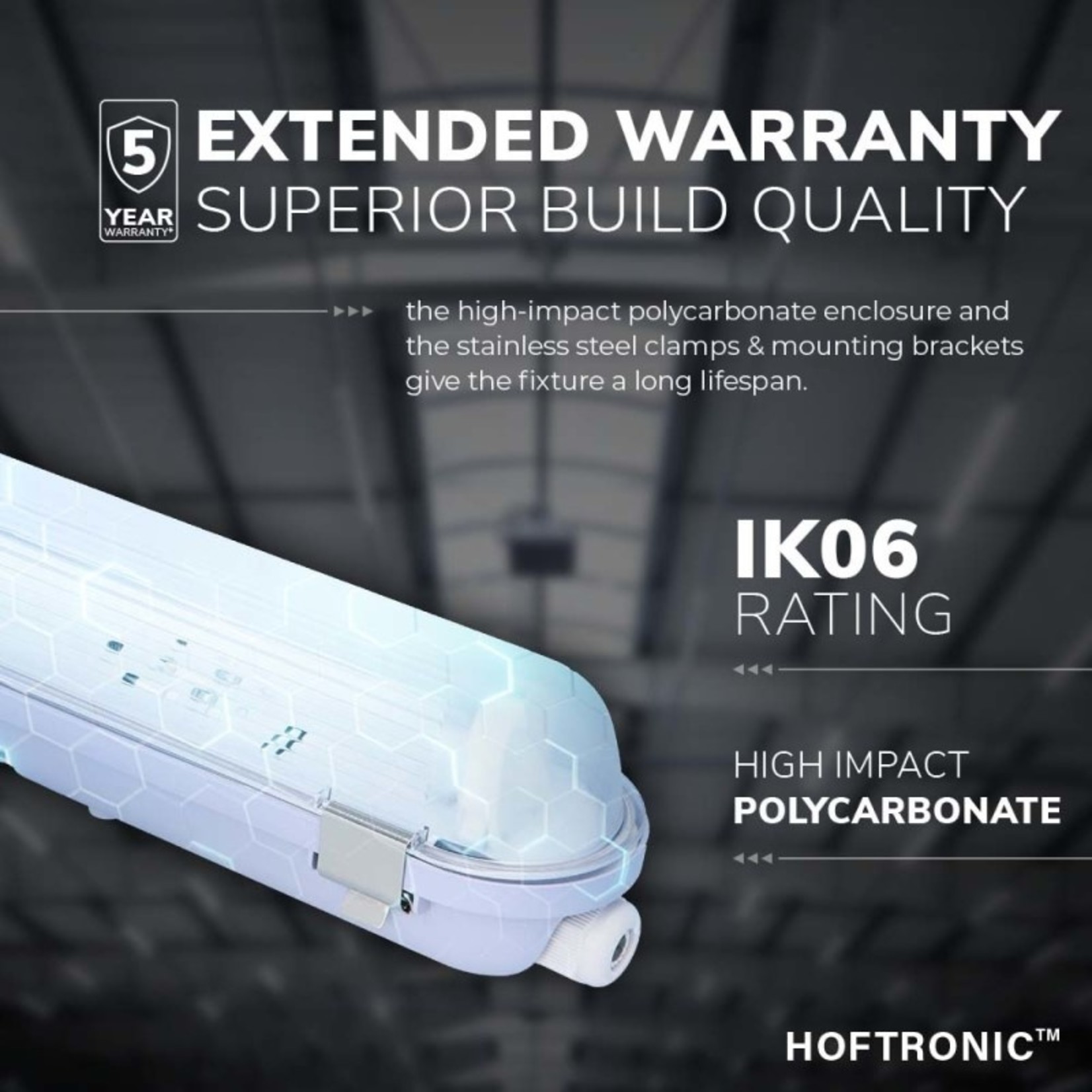 Hoftronic LED tl armatuur zonder LED TL buis 120cm IP65 koppelbaar