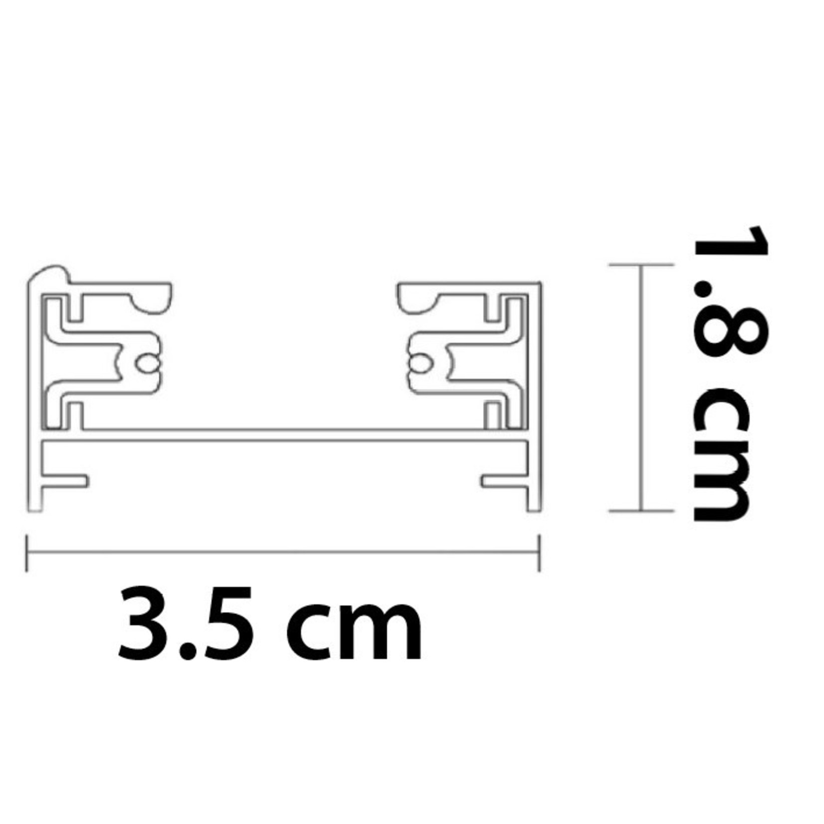 Lumen 1-fase rail 150 cm - spanningsrail - zwart