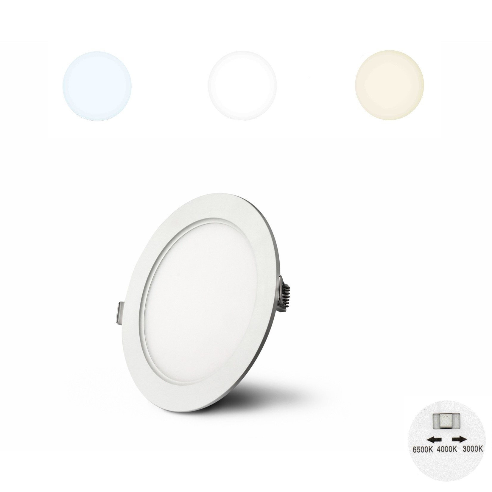 Lumen 6W ronde downlight instelbaar op 3000k, 40000K en 6500K