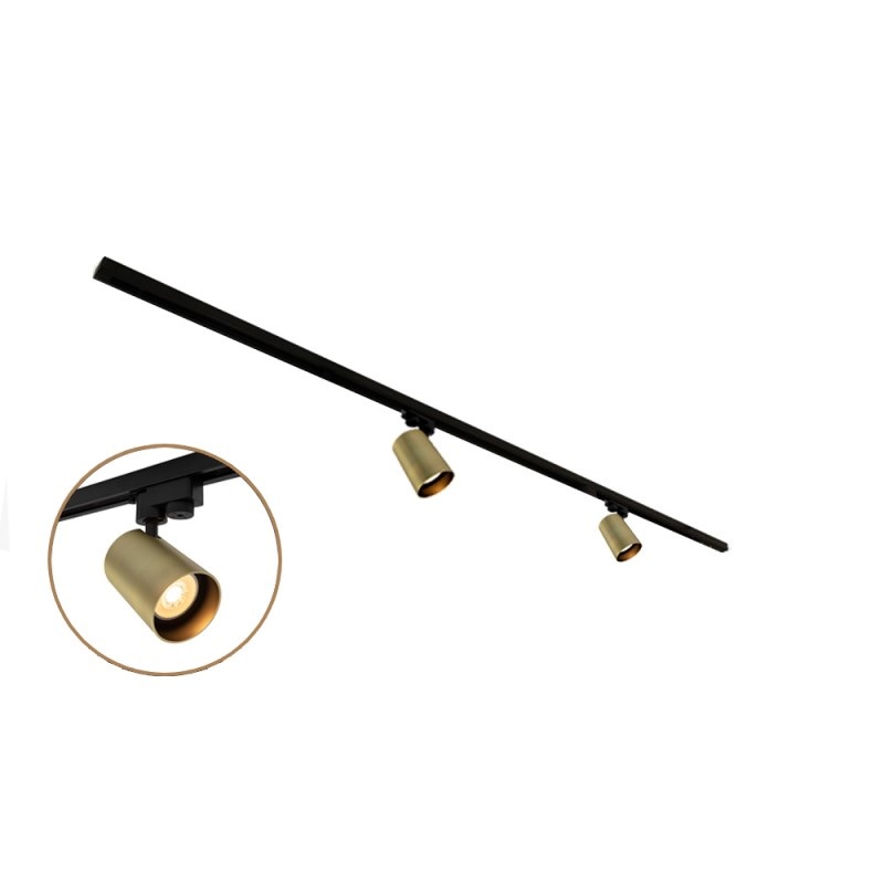 Ledvion - LED Railverlichting, 3m, 1-Fase, 3W, inclusief 8 GU10 LED lampen, Zwart, 2700K, 8 Railspots, Plafondlamp, Lampen Woonkamer, Lichtrailsysteem, Tracklight