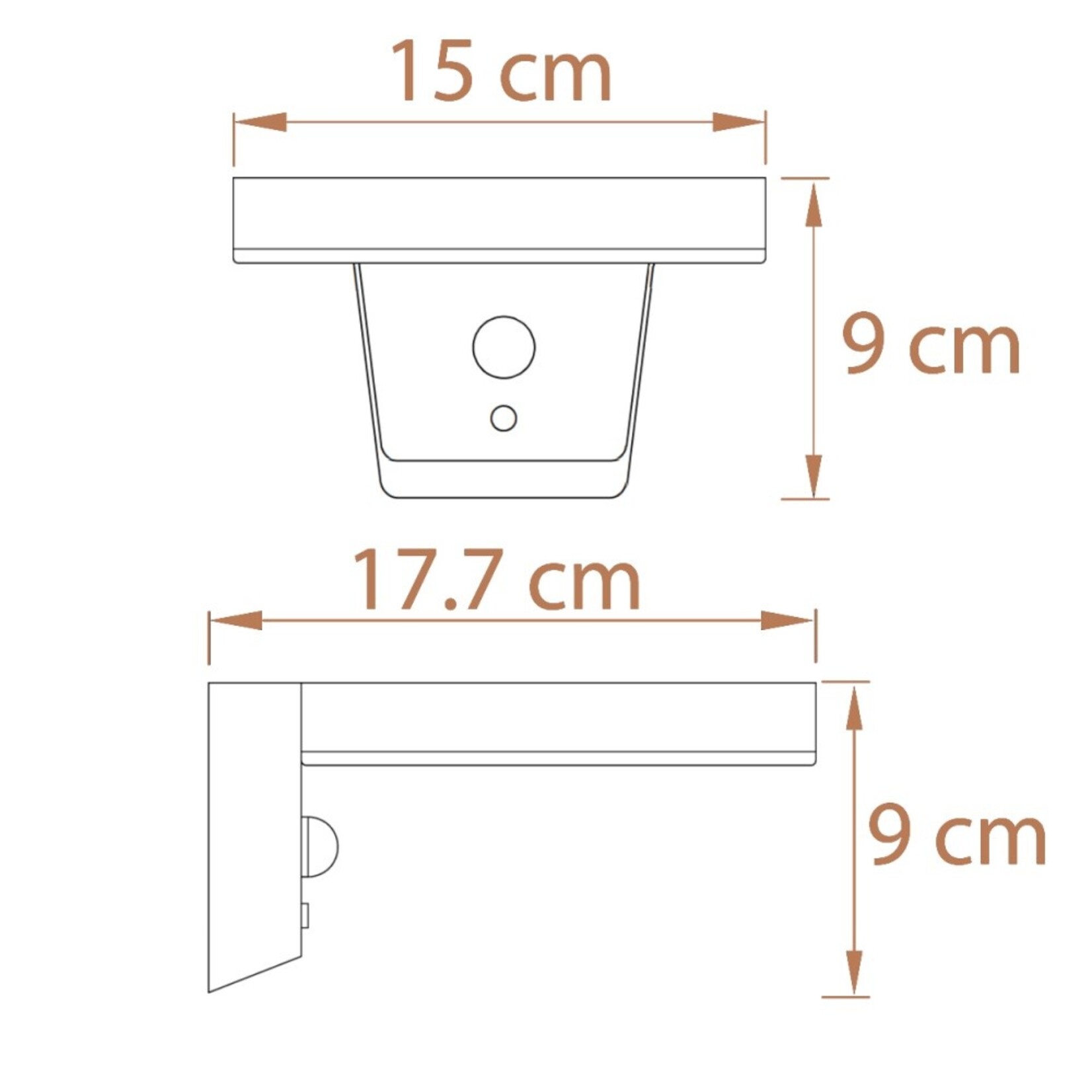 Lumen Solar wandlamp Jos  met 3 licht modi