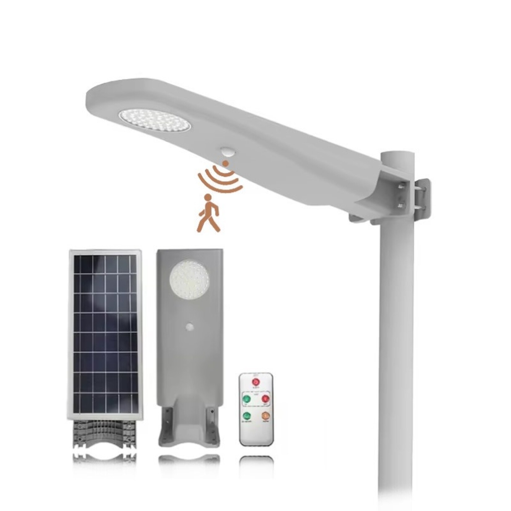 Solar Led straatlamp 1980lm met sensors en a.b
