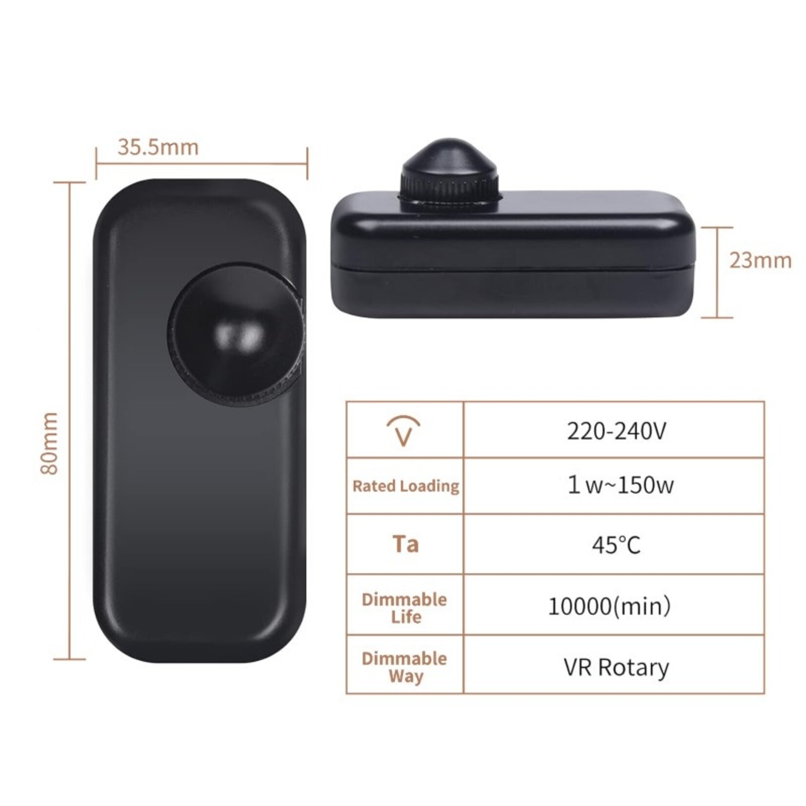 DM Dim Led snoerdimmer 5-150W wit