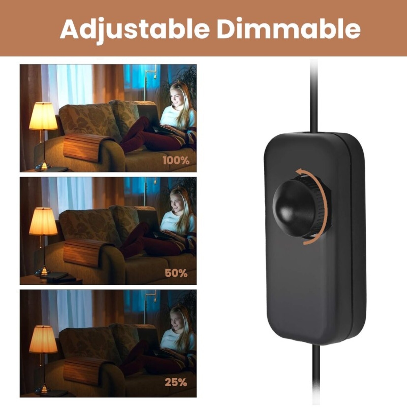 DM Dim Led snoerdimmer 5-150W wit