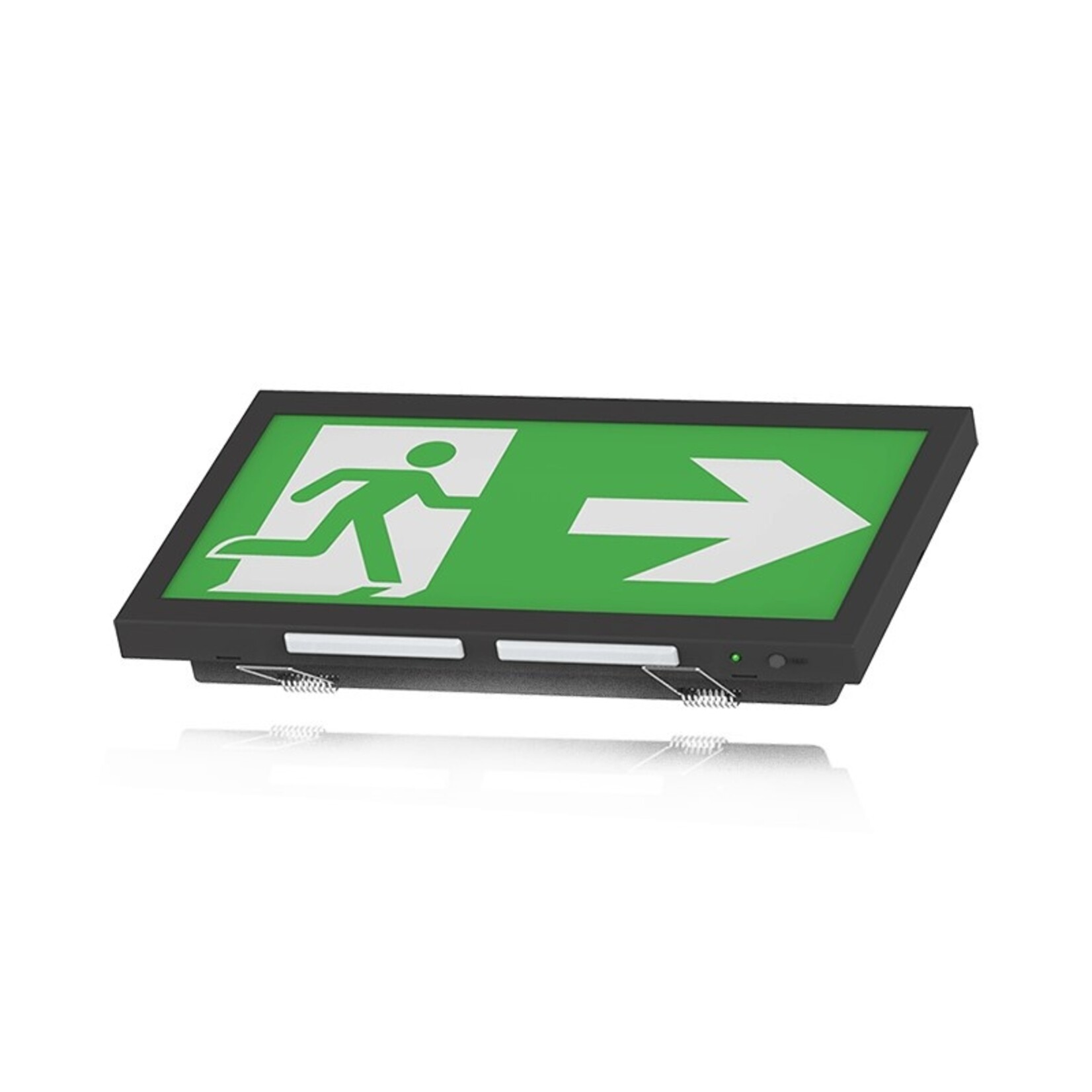 profo Zwarte vluchtwegverlichting in-opbouw met 4 pictogrammen