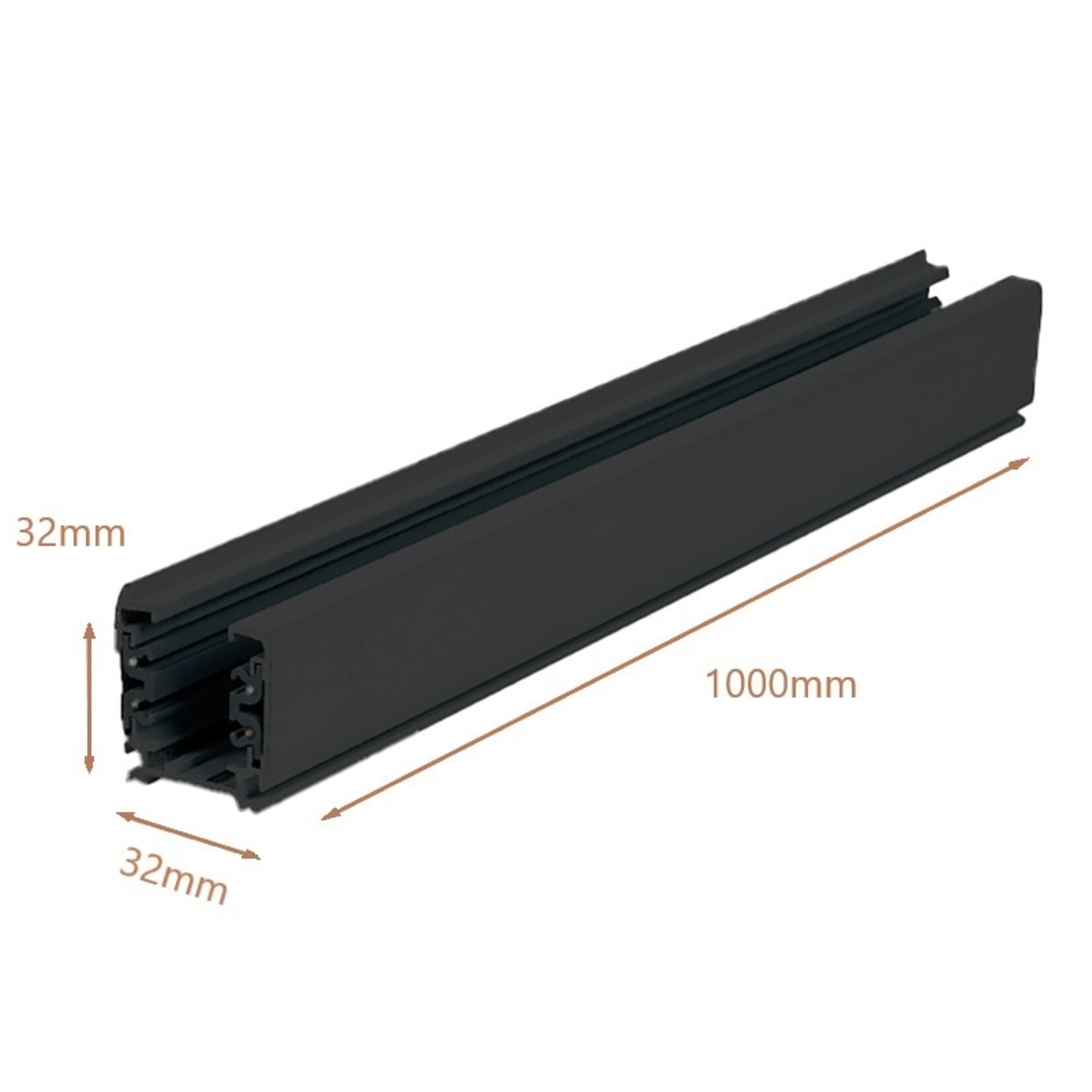 profo 3-Fase rail 100cm in zwart of wit