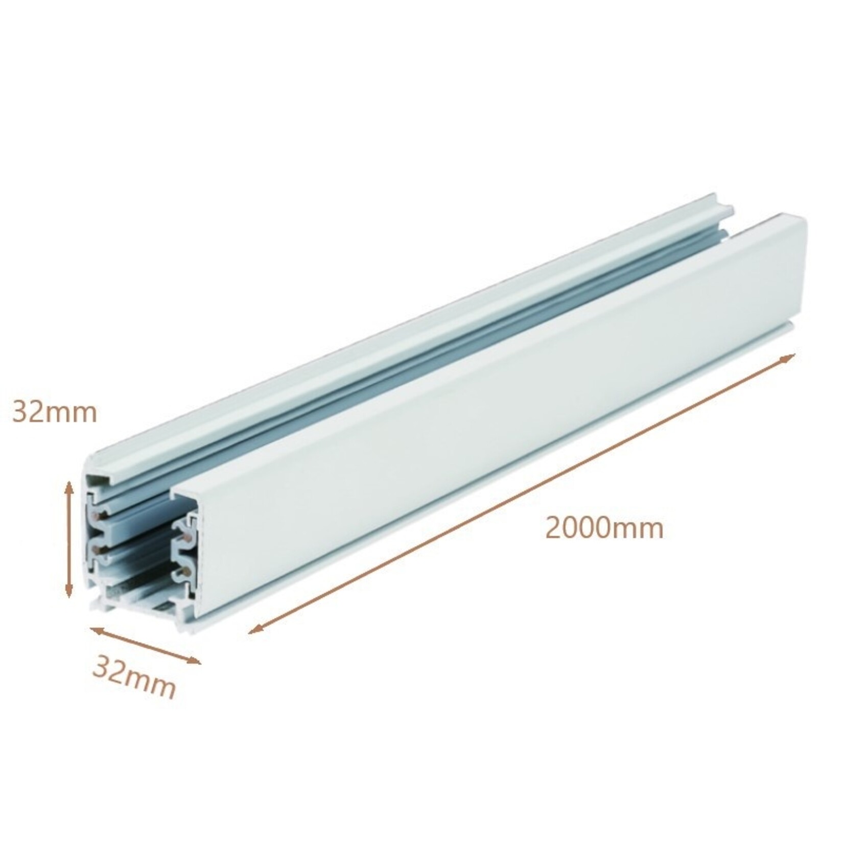 profo 3-Fase rail 200cm in zwart of wit