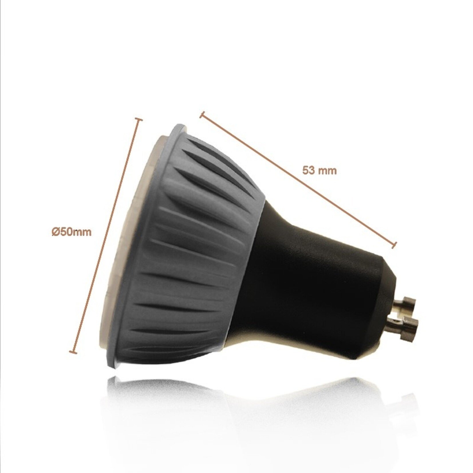 GU 10 LED spot 5W met  zoom functie; 24°, 36° of 60°