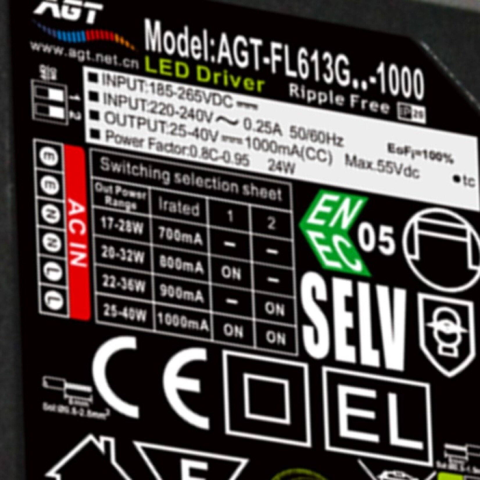 AGT Constant Current | 700-1000mA | 25-40 WATT