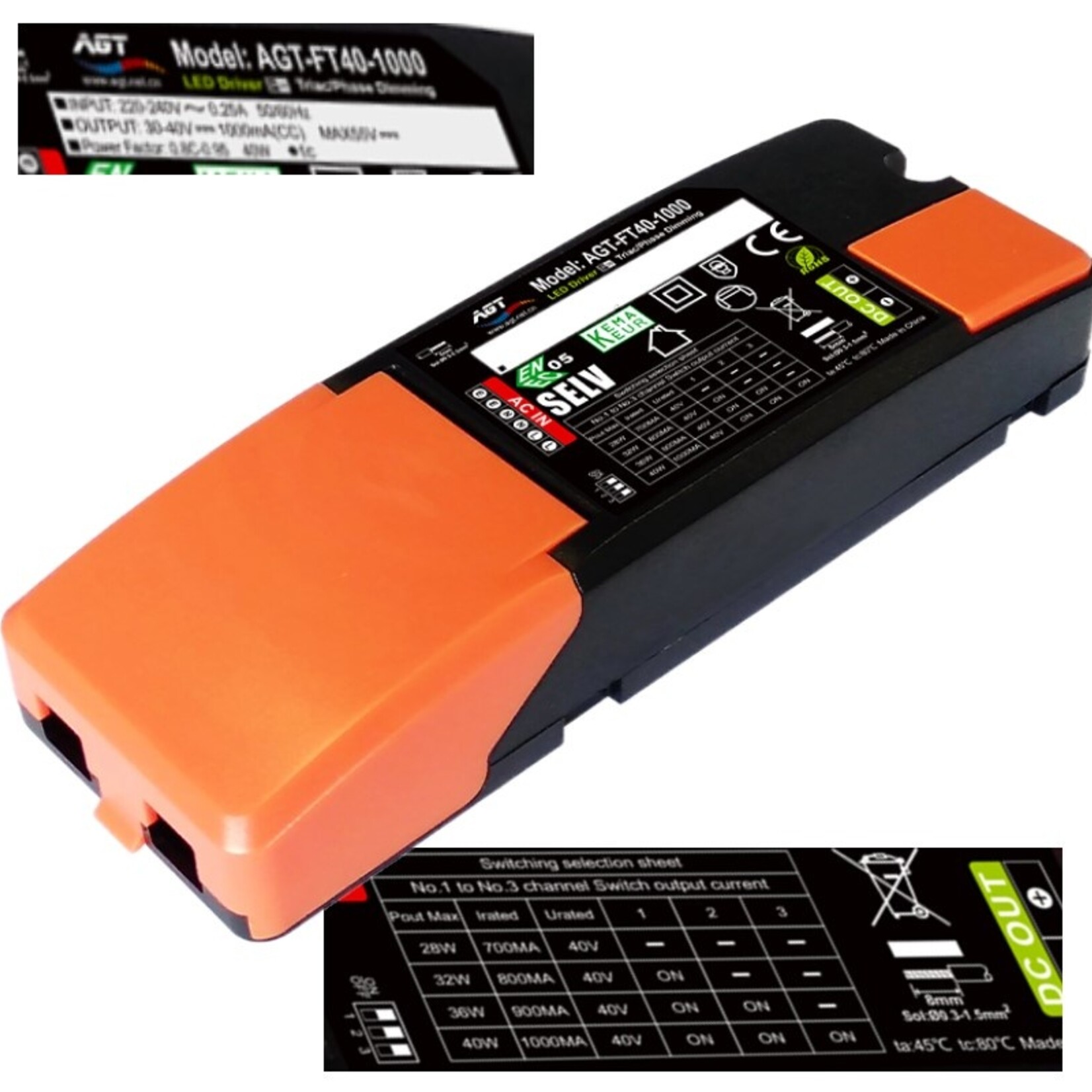AGT AGT CONSTANT CURRENT | DIMBAAR DRIVER | 700-1000mA | 40 WATT