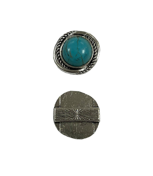 Sliding bead Turquoise round