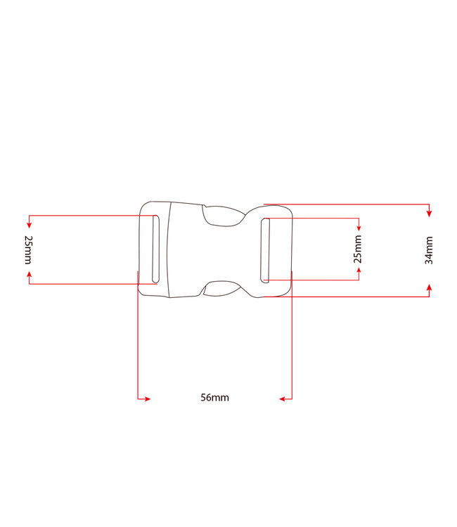 Plastic buckle 25MM Black