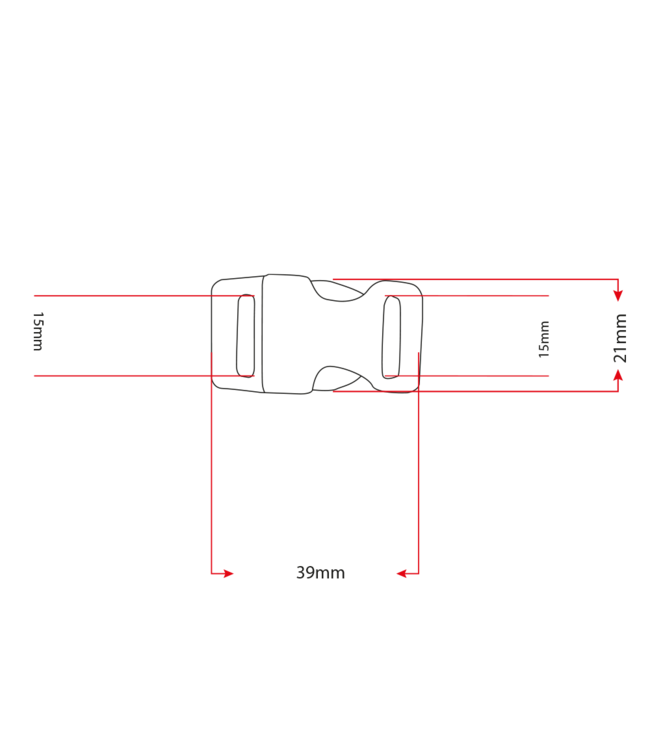 Alu-Max 15MM (5 / 8") buckle Black