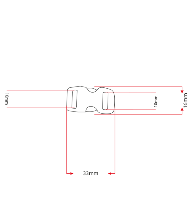 Alu-Max 10MM (3 / 8") buckle Satin