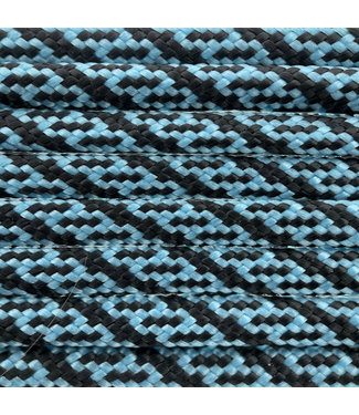 123Paracord Paracord 550 type III Neon Turquoise / Black Helix DNA