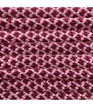 123Paracord Paracord 550 type III Rose Pink / Burgundy Diamond