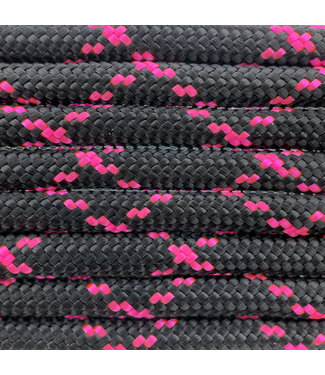 123Paracord Paracord 550 type III Black / Ultra Neon Pink X