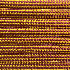 123Paracord Paracord 550 type III Burgundy / Goldenrod Stripes