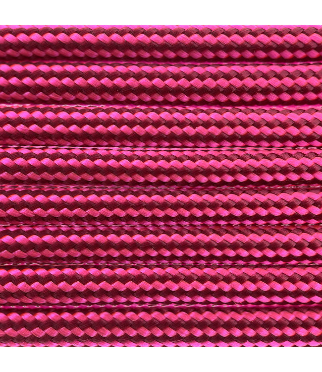 Paracord 550 type III Burgundy / Ultra Neon Pink Stripes