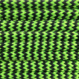 123Paracord Paracord 550 type III Ultra Neon Green / Black Shockwave