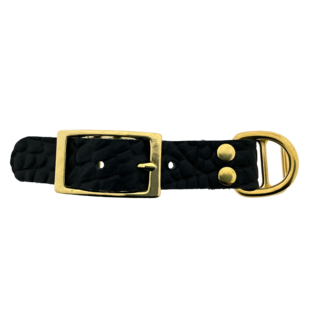 123Paracord Buffalo leather adapter 25MM Croco motif Black/Brass