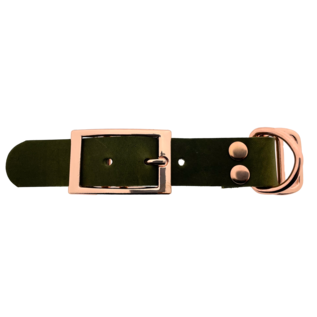 123Paracord Pull-up leather adapter 25MM Olive/Rosegold