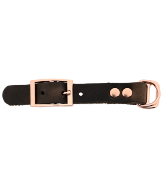123Paracord Pull-up leather adapter 19MM Dark Brown/Rosegold