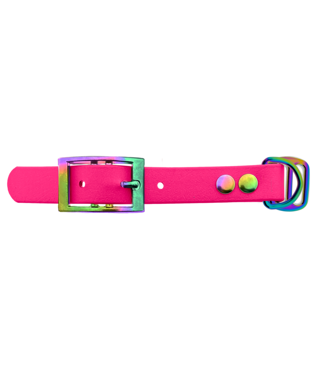 Biothane adapter 19MM Neon Pink/Neo-Chrome