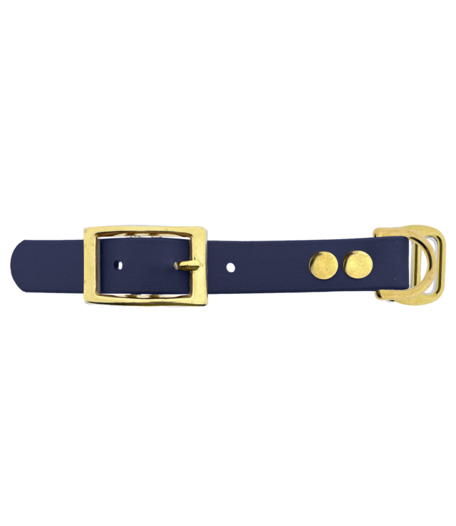 Biothane adapter 19MM Navy Blue/Brass