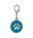 Charm Dog Paw round Blue