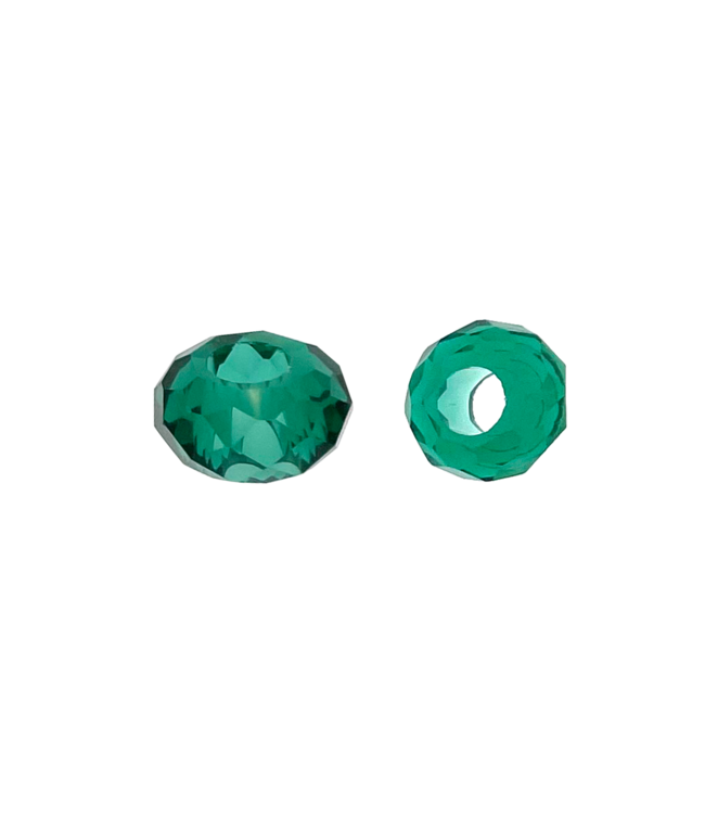 Paracord bead 14X8MM spacer Glass Green