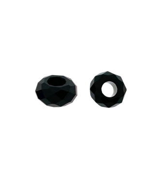 123Paracord Paracord bead 14X8MM spacer Glass Black