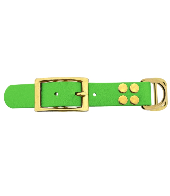Biothane adapter 25MM Apple Green/Brass
