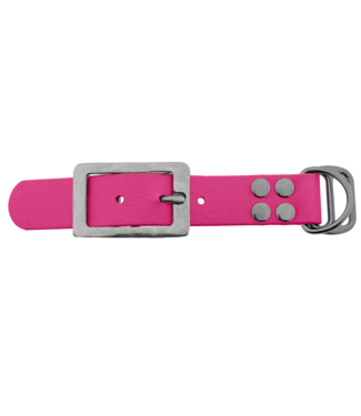 123Paracord Biothane adapter 25mm Passion Pink/Stainless steel