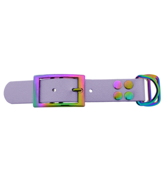 123Paracord Biothane adapter 25MM Pastel Purple/Neo-Chrome