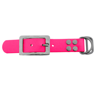 123Paracord Biothane adapter 25MM Neon Pink/Stainless steel