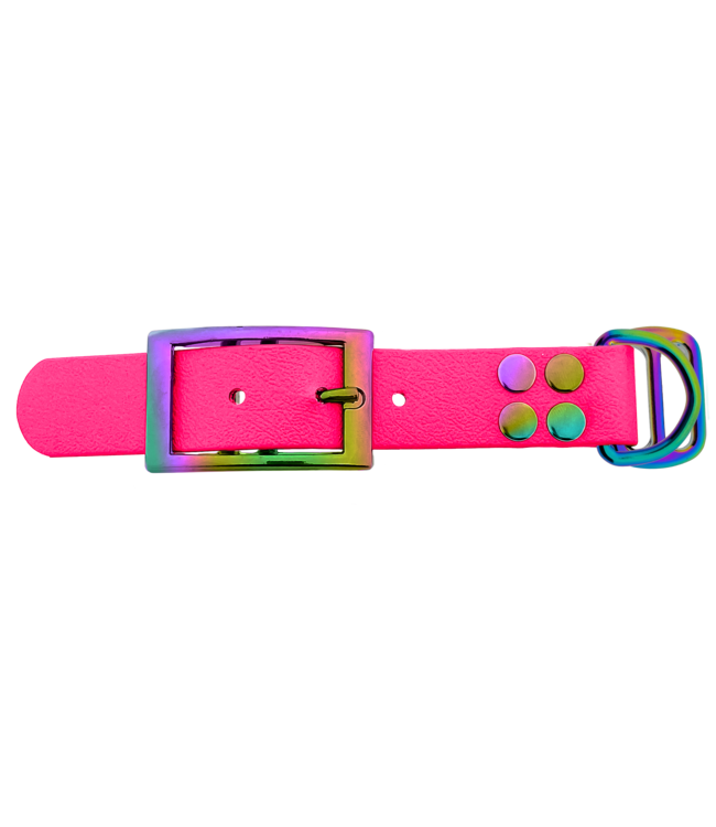 Biothane adapter 25MM Neon Pink/Neo-Chrome