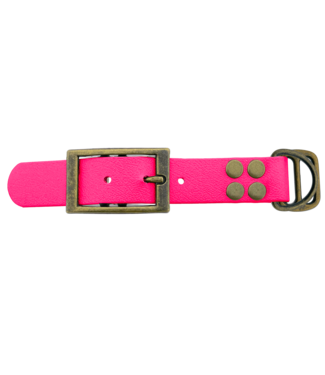 123Paracord Biothane adapter 25MM Neon Pink/Antique Bronze