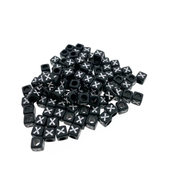 Paracord alphabet letter beads Black X