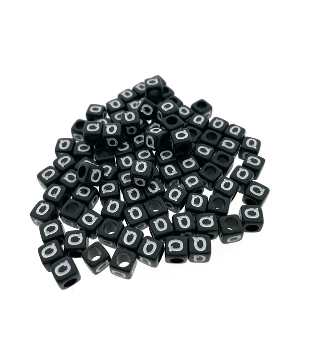Paracord alphabet letter beads Black Q