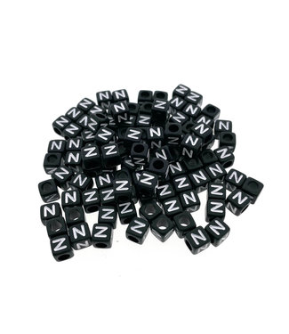 123Paracord Paracord alphabet letter beads Black N