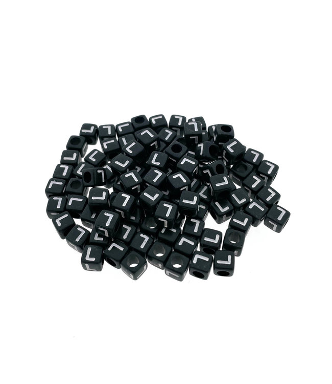 Paracord alphabet letter beads Black L