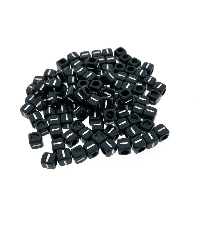 Paracord alphabet letter beads Black I