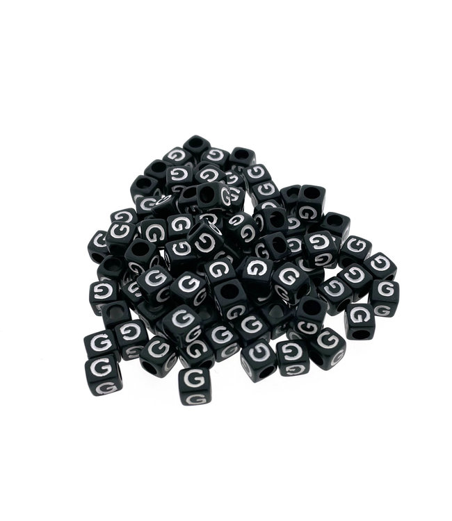 Paracord alphabet letter beads Black G