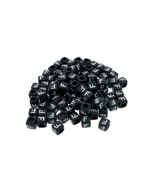 123Paracord Paracord alphabet letter beads Black F