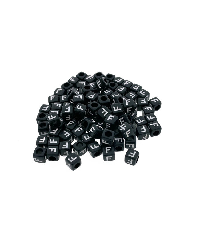 Paracord alphabet letter beads Black F