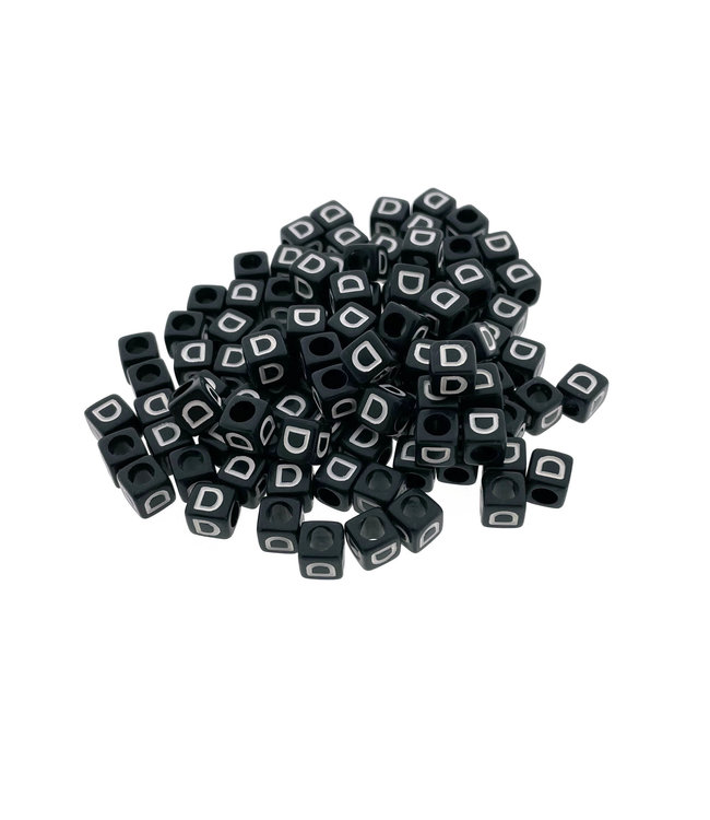 Paracord alphabet letter beads Black D